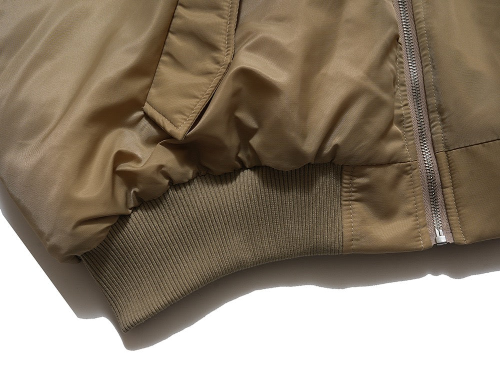 Omirad Fur-Hood Nylon Bomber Jacket | Cropped Streetwear