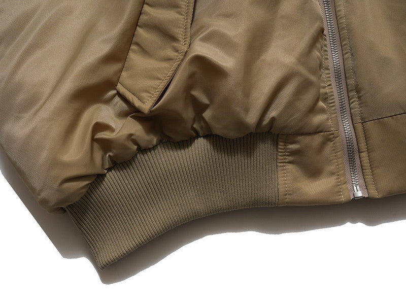 Omirad Fur-Hood Nylon Bomber Jacket | Cropped Streetwear