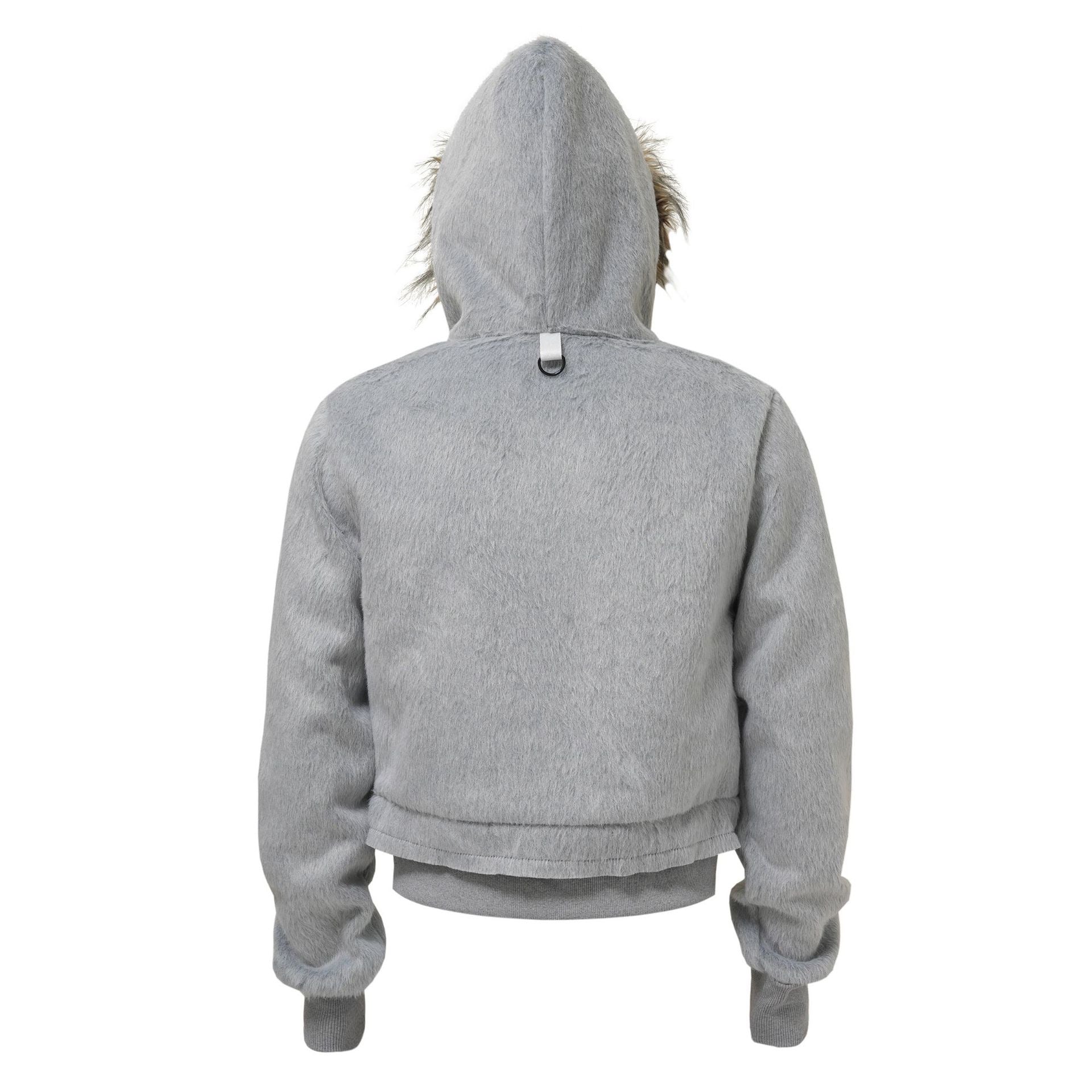 Omirad Fur-Hood Cropped Fleece Jacket | Women's Streetwear