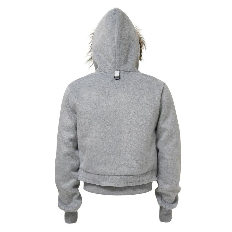 Omirad Fur-Hood Cropped Fleece Jacket | Women's Streetwear