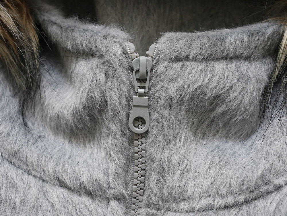 Omirad Fur-Hood Cropped Fleece Jacket | Women's Streetwear