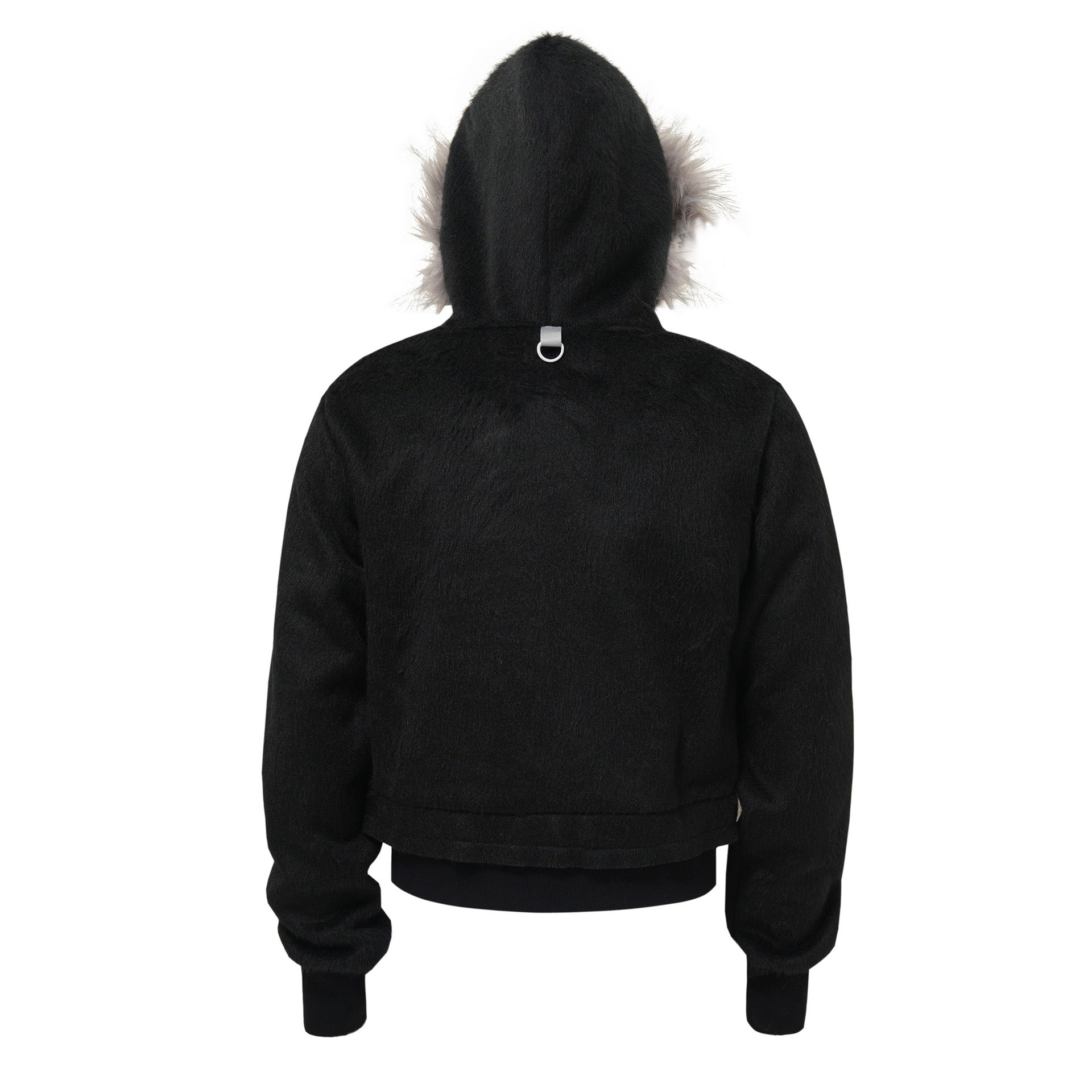 Omirad Fur-Hood Cropped Fleece Jacket | Women's Streetwear