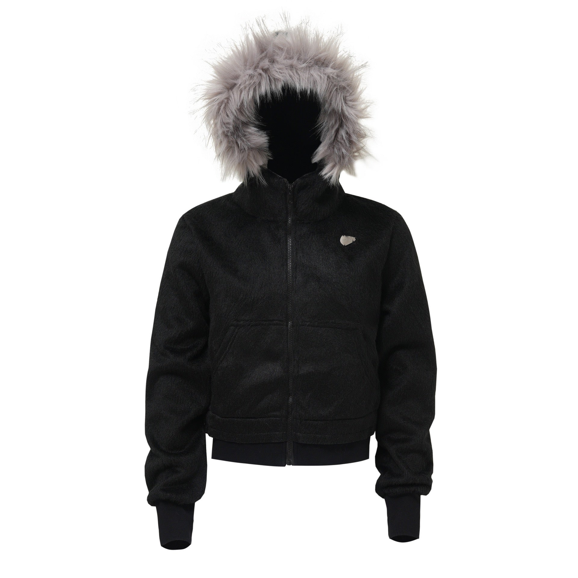 Omirad Fur-Hood Cropped Fleece Jacket | Women's Streetwear