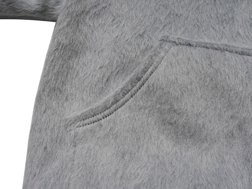 Omirad Fur-Hood Cropped Fleece Jacket | Women's Streetwear