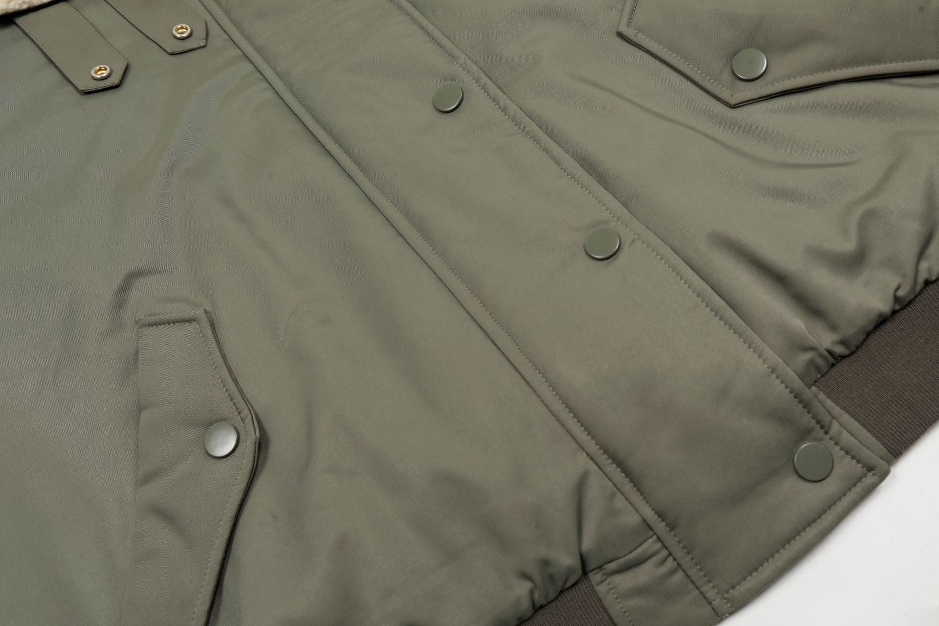 Sherpa Collar Utility Bomber Jacket | Military Olive