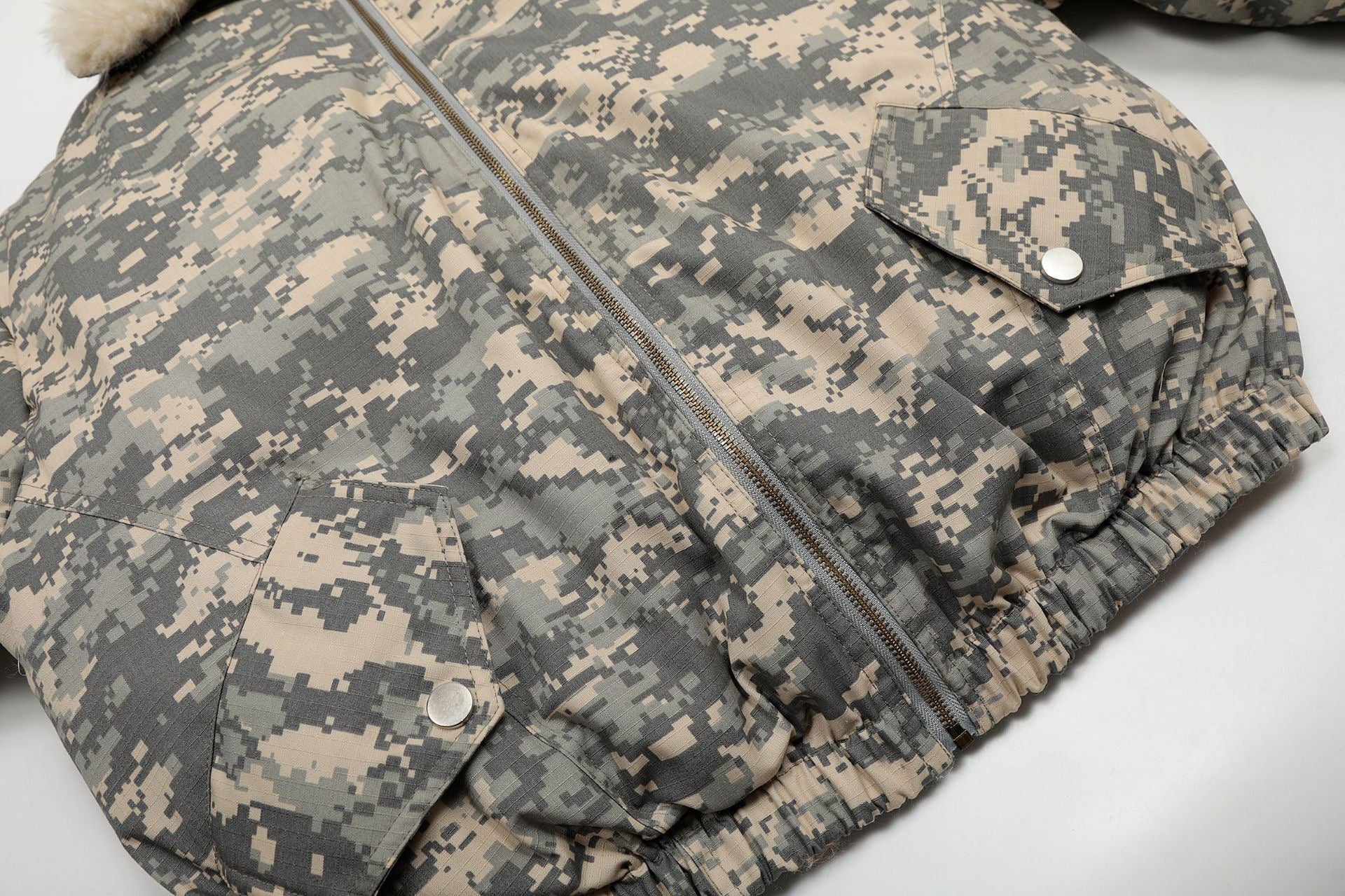 Digital Camo Sherpa Collar Bomber Jacket | Streetwear