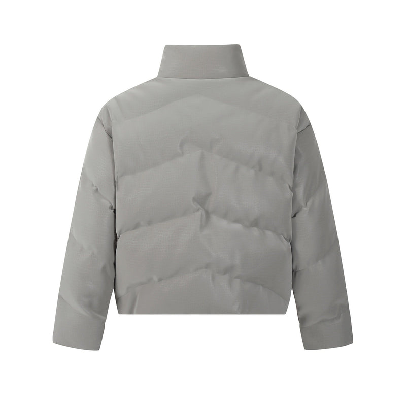 Omirad Cropped PU Puffer Jacket | High-Neck Streetwear