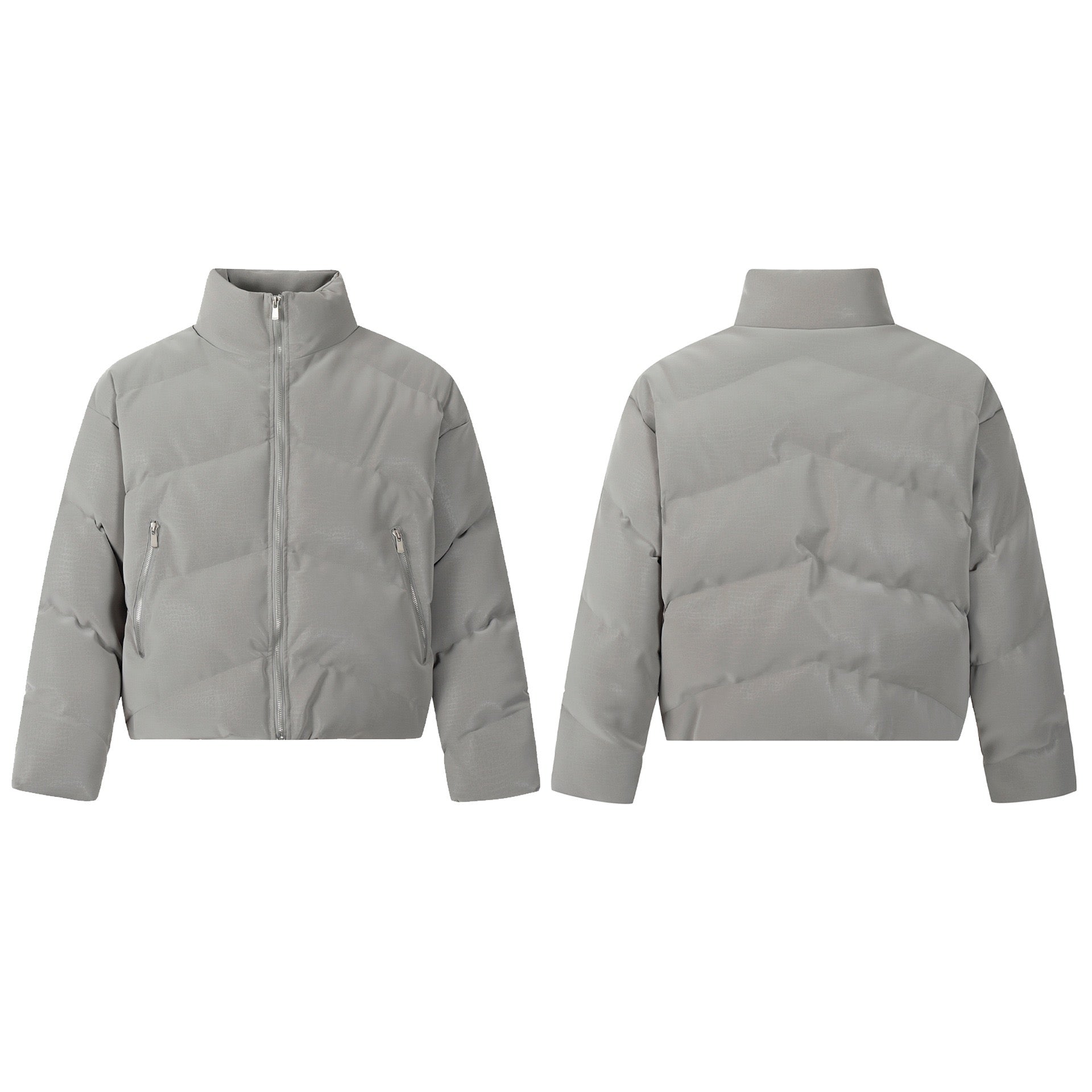 Omirad Cropped PU Puffer Jacket | High-Neck Streetwear