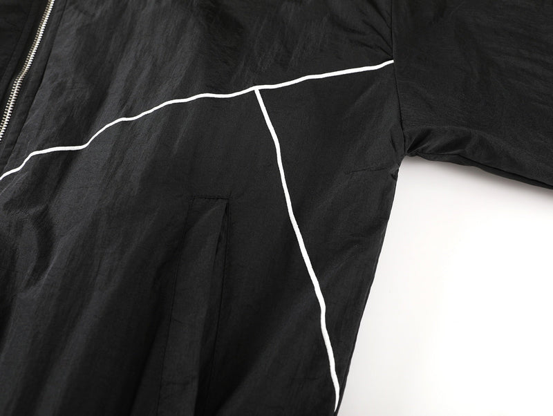 Reflective Piping Zip-Up Track Jacket | Street Sport Style