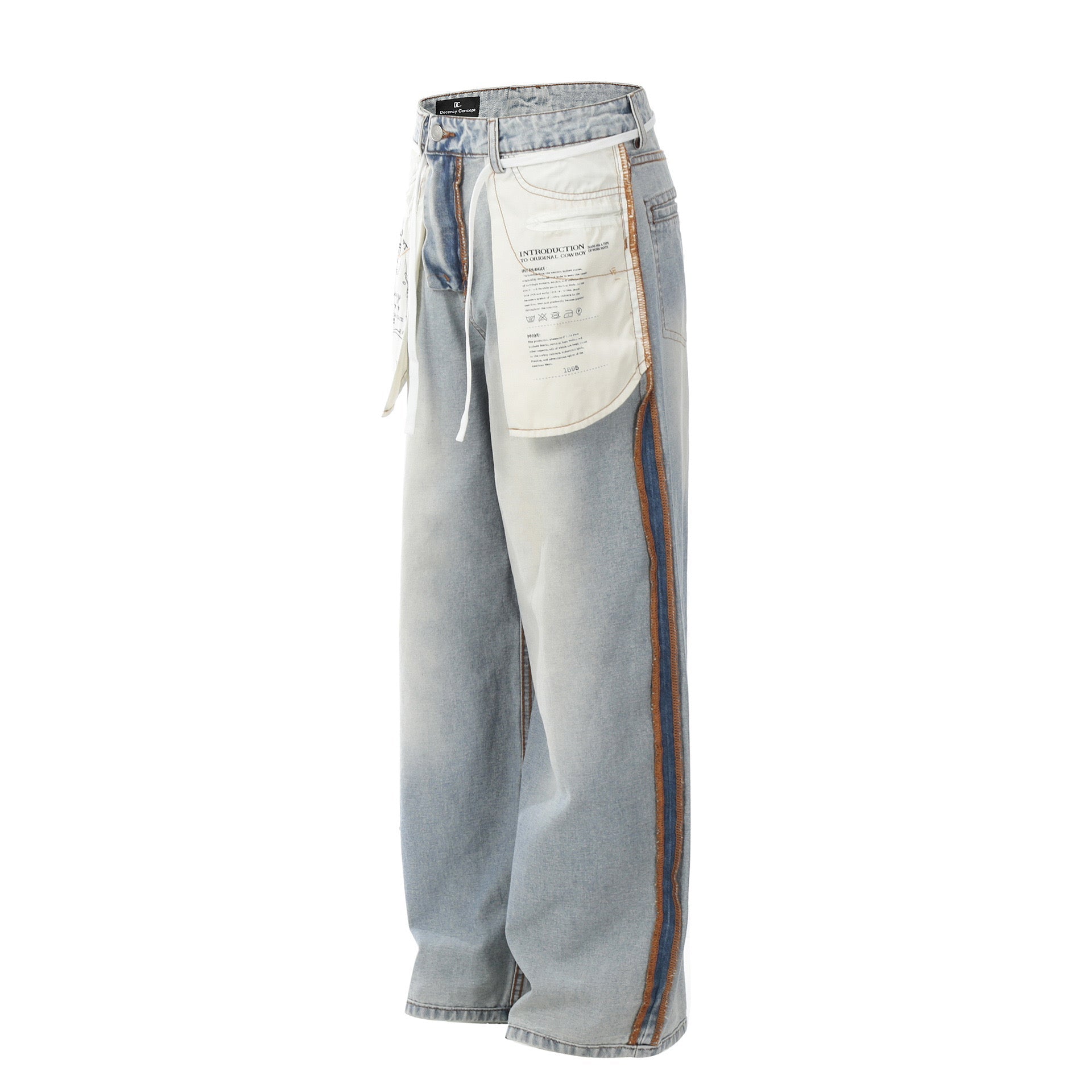 Omirad Vintage Panel-Detail Wide-Leg Jeans | Y2K Denim