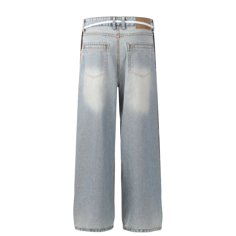 Omirad Vintage Panel-Detail Wide-Leg Jeans | Y2K Denim