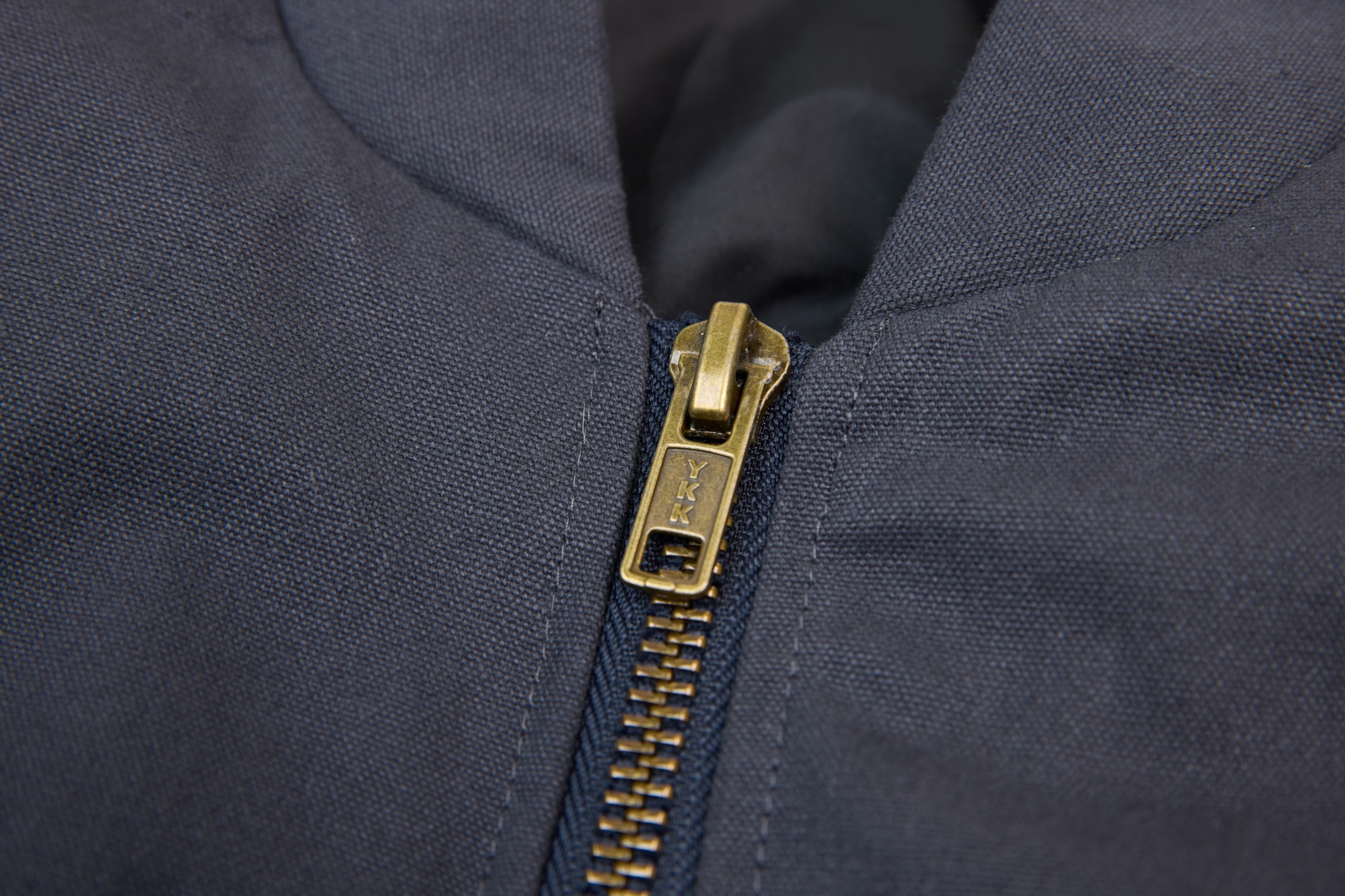 MADE NORECORDXX Embroidered Cropped Zip Jacket – Slate Blue