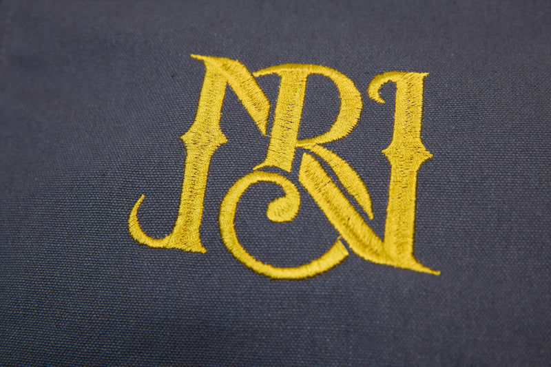 MADE NORECORDXX Embroidered Cropped Zip Jacket – Slate Blue