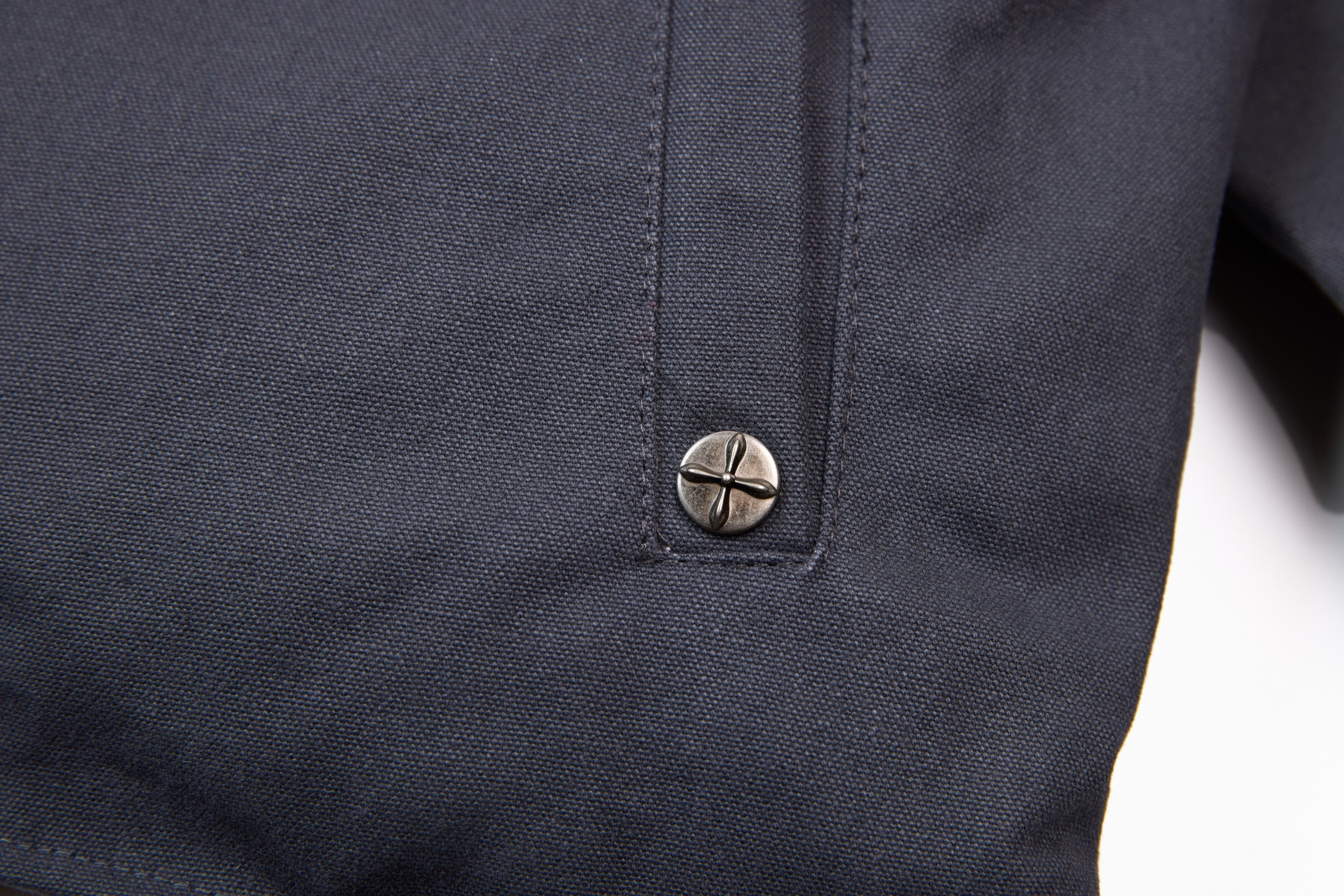 MADE NORECORDXX Embroidered Cropped Zip Jacket – Slate Blue