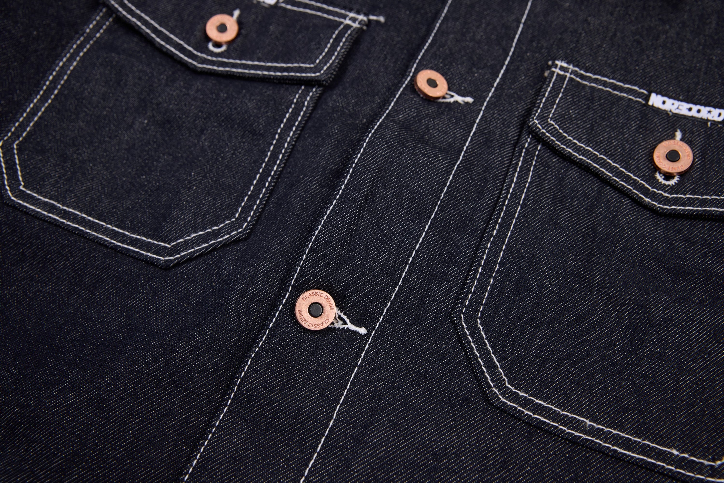 Omirad Mixed-Panel Denim Work Jacket | Contrast Sleeve