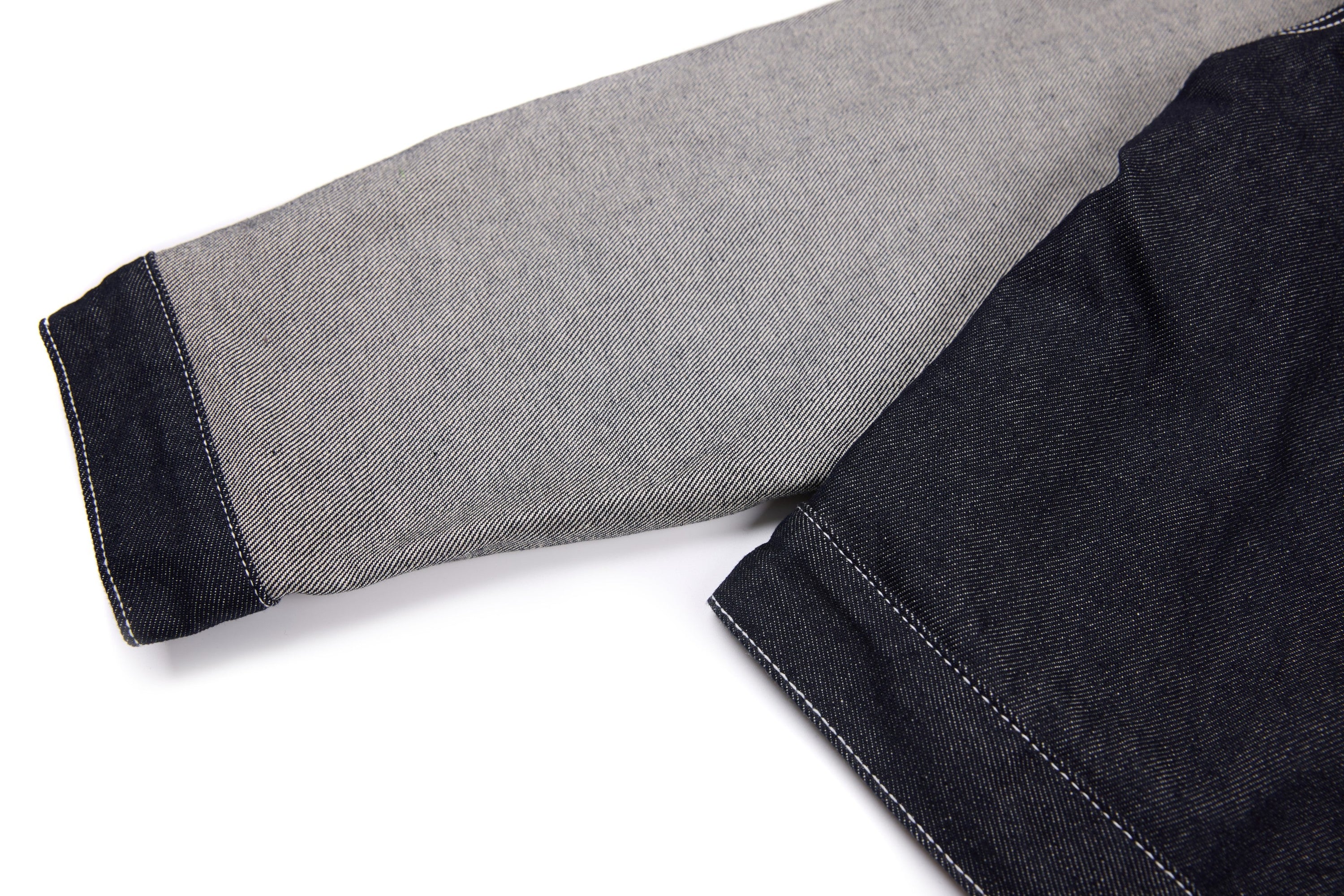 Omirad Mixed-Panel Denim Work Jacket | Contrast Sleeve