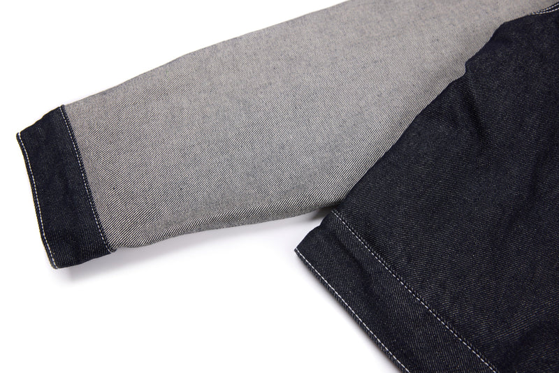 Omirad Mixed-Panel Denim Work Jacket | Contrast Sleeve