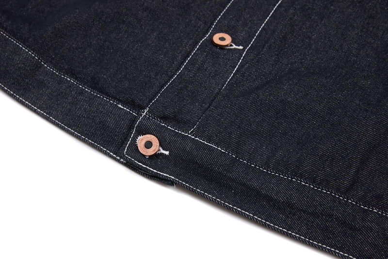 Omirad Mixed-Panel Denim Work Jacket | Contrast Sleeve