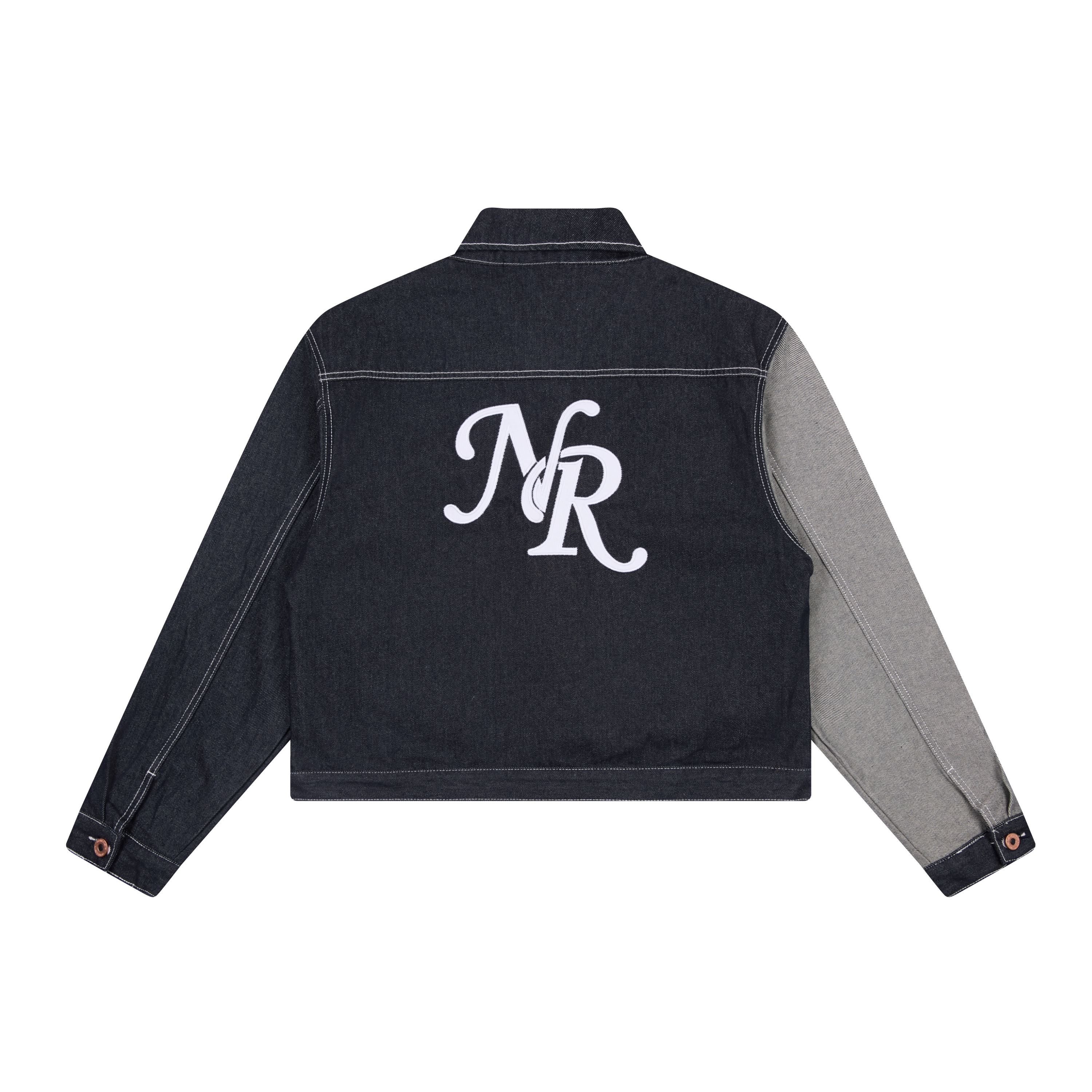 Omirad Mixed-Panel Denim Work Jacket | Contrast Sleeve