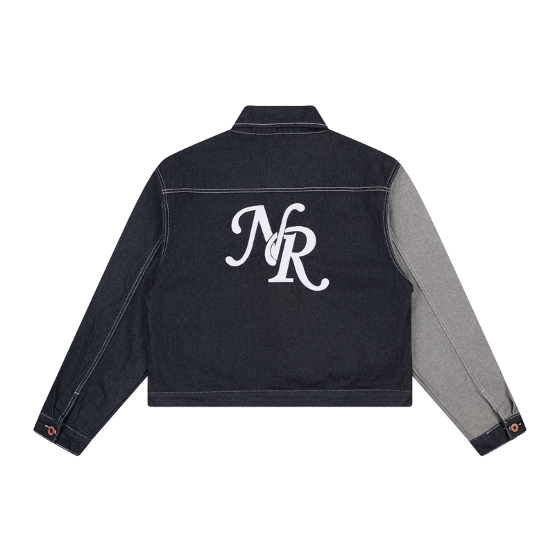 Omirad Mixed-Panel Denim Work Jacket | Contrast Sleeve