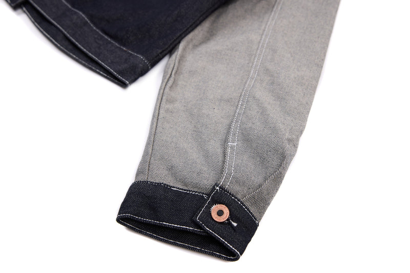 Omirad Mixed-Panel Denim Work Jacket | Contrast Sleeve