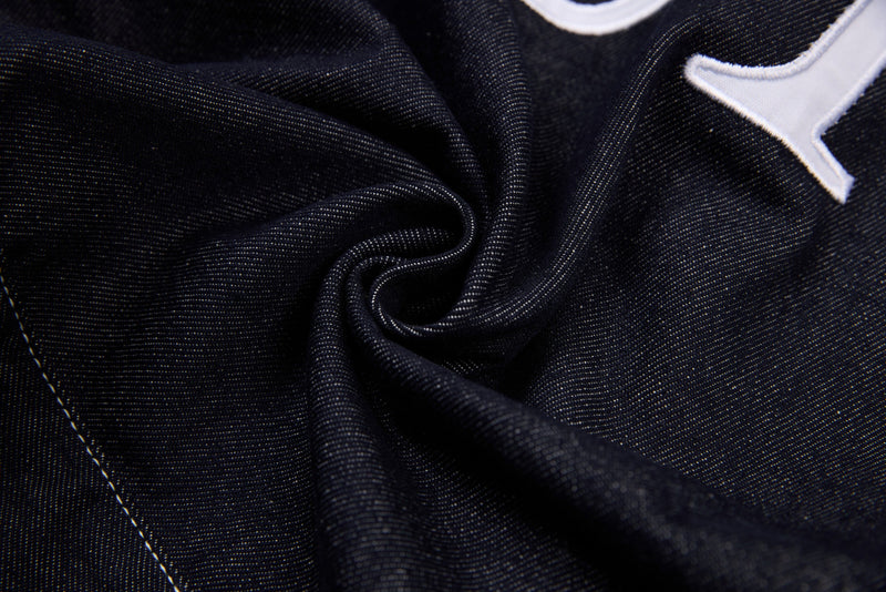 Omirad Mixed-Panel Denim Work Jacket | Contrast Sleeve