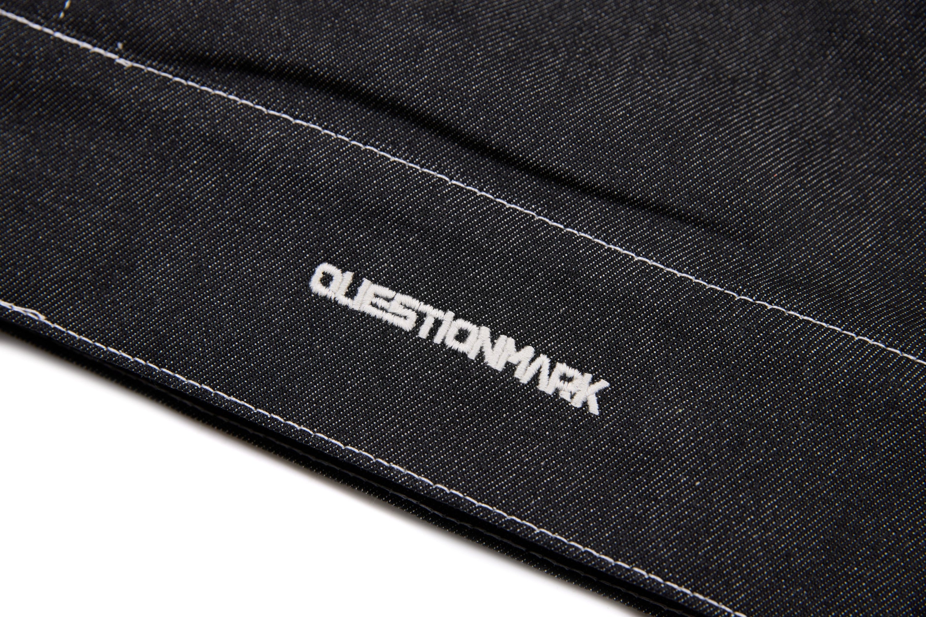 Questionmark Classic Black Denim Jacket with Leopard Lining