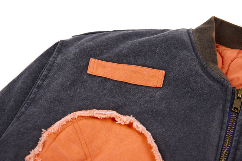 Omirad Patchwork Cotton Bomber Jacket | Cropped Streetwear