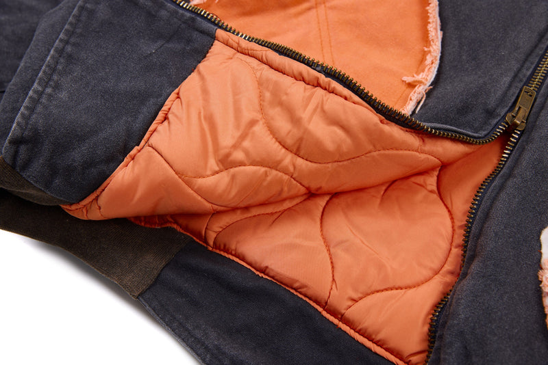 Omirad Patchwork Cotton Bomber Jacket | Cropped Streetwear