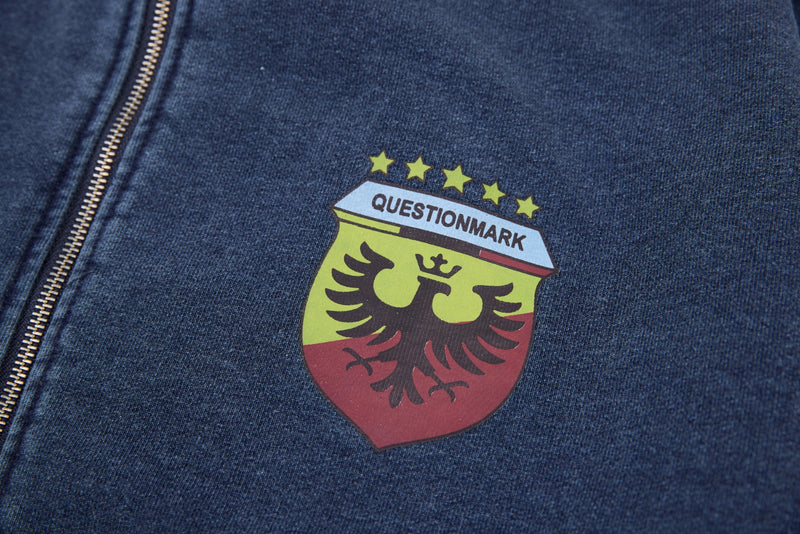 Q.Mark Crest Track Jacket | Vintage-Wash Cotton Zip-Up