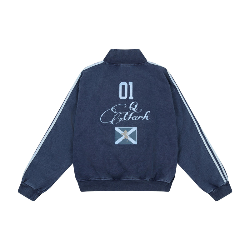 Q.Mark Crest Track Jacket | Vintage-Wash Cotton Zip-Up