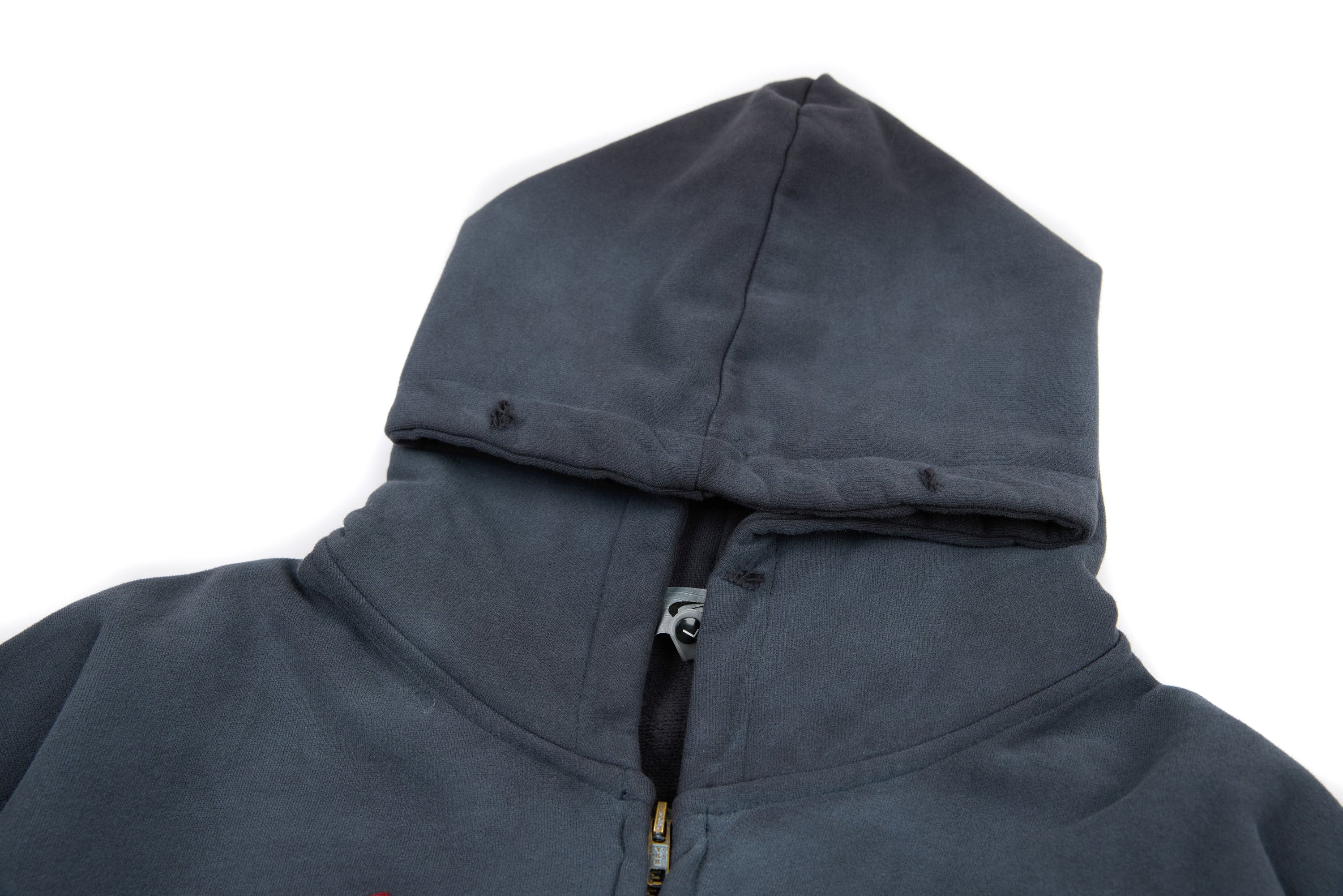Omirad "47" Gothic Graphic Zip-Up Hoodie | Washed Charcoal