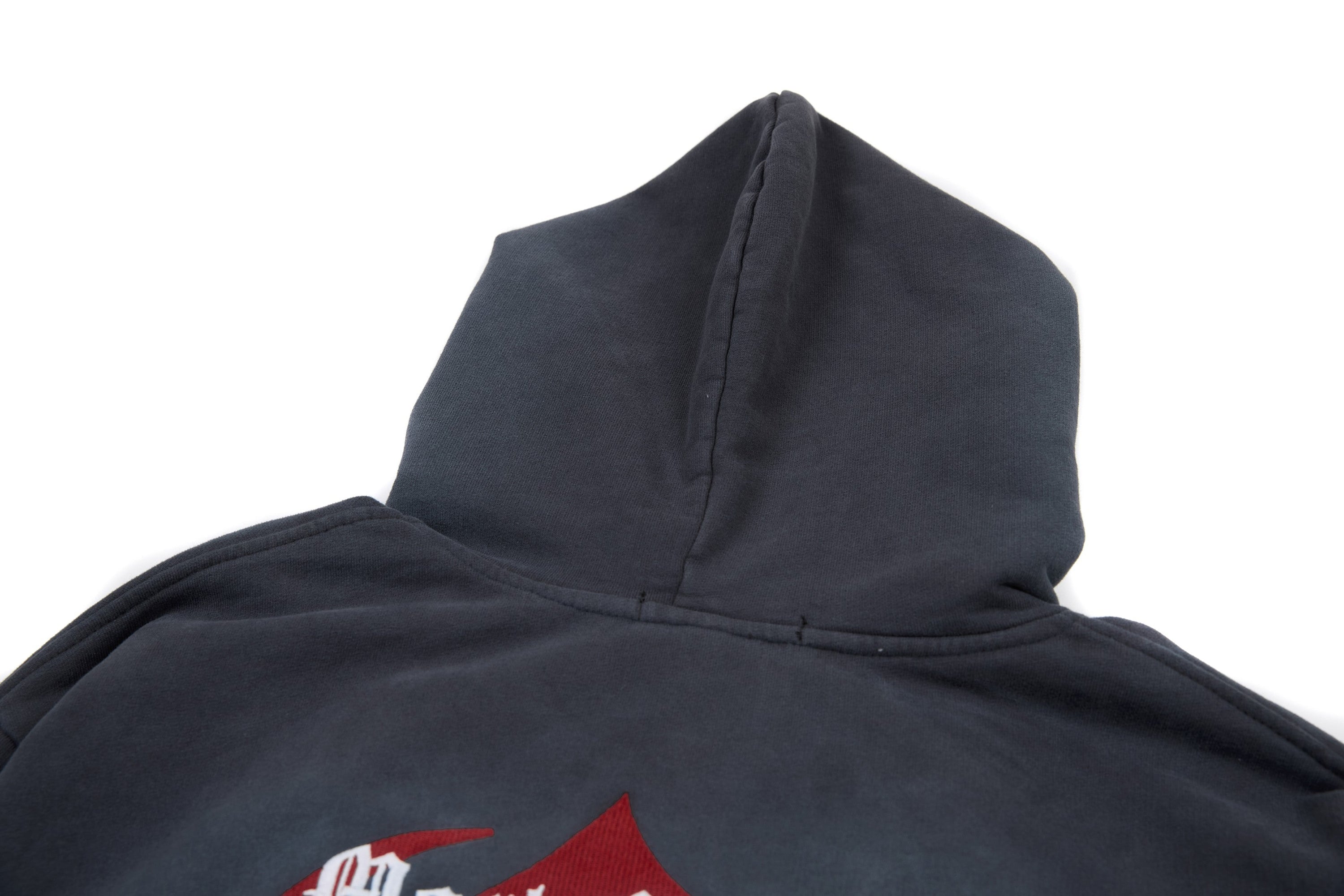 Omirad "47" Gothic Graphic Zip-Up Hoodie | Washed Charcoal