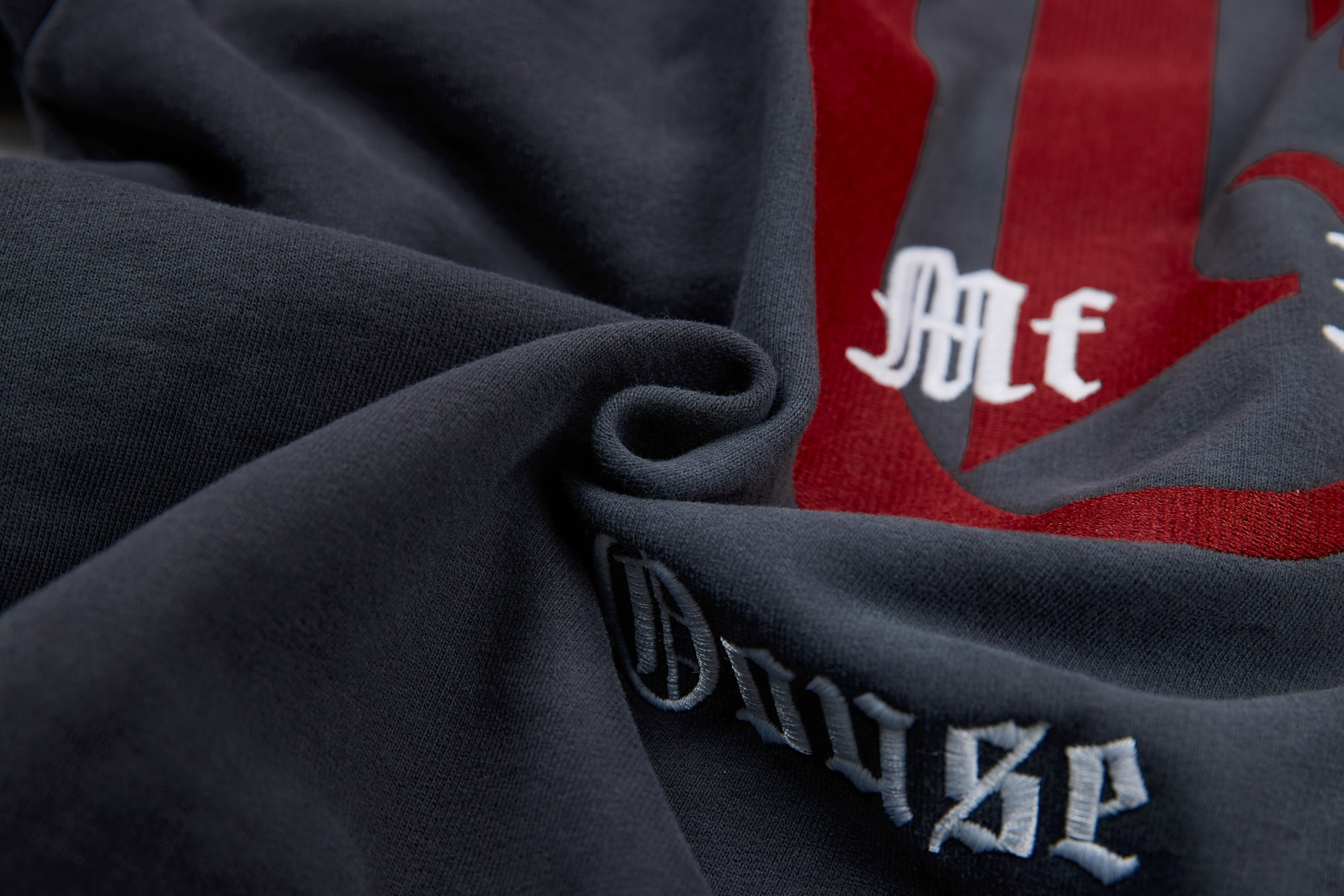 Omirad "47" Gothic Graphic Zip-Up Hoodie | Washed Charcoal