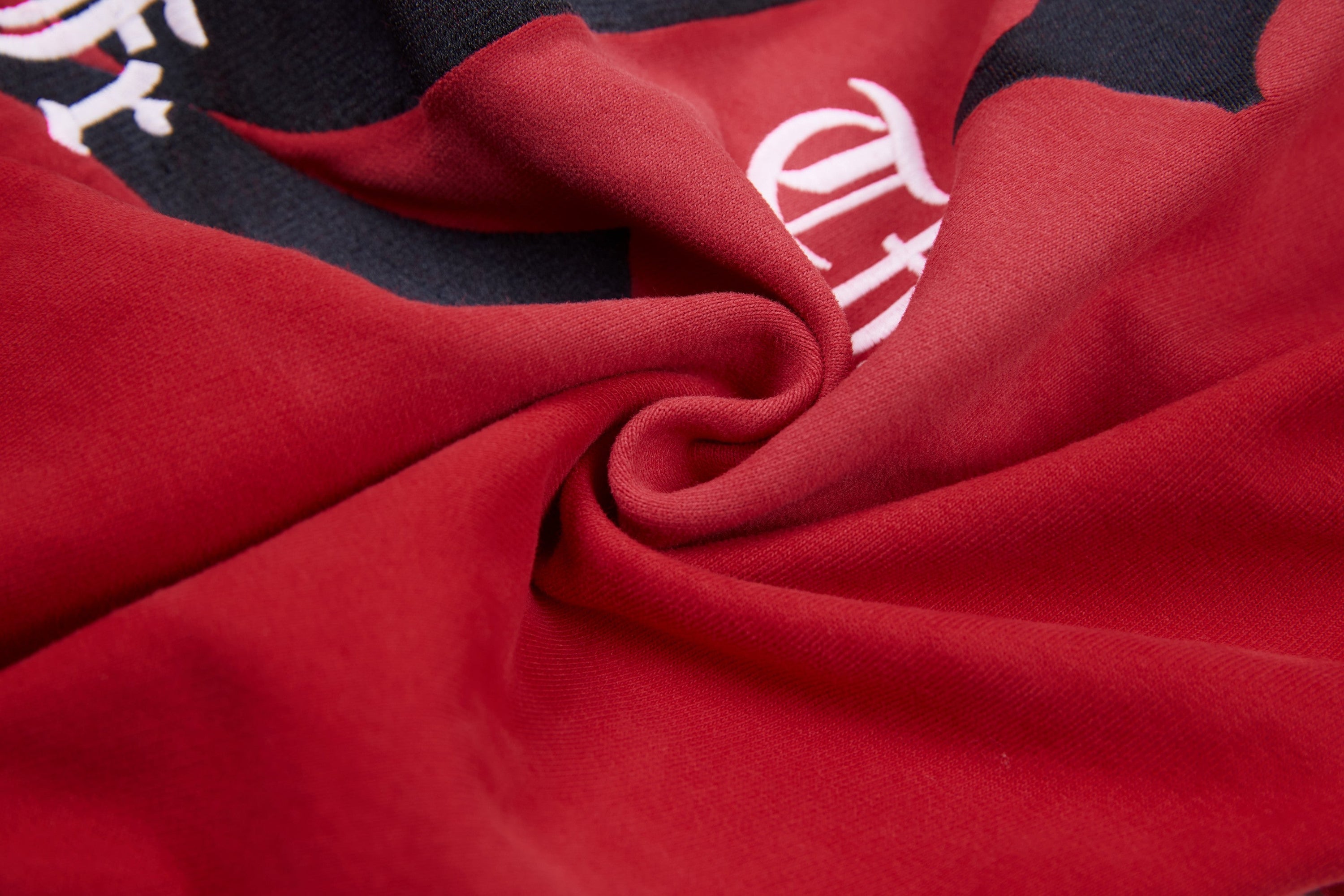 Omirad "47" Gothic Graphic Zip-Up Hoodie | Red Streetwear