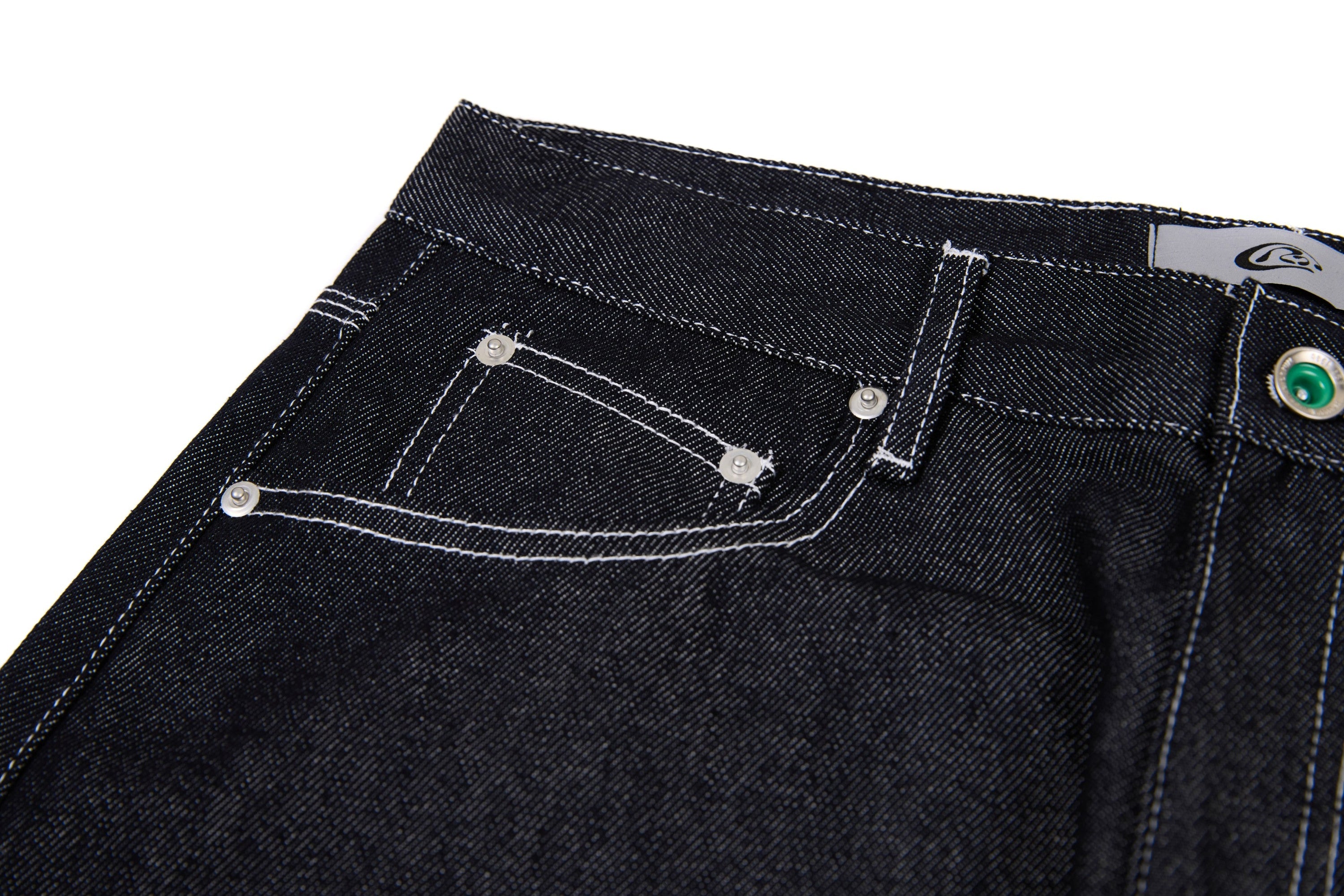 Omirad Heavy Stitch Barrel Denim Jeans | Black Streetwear