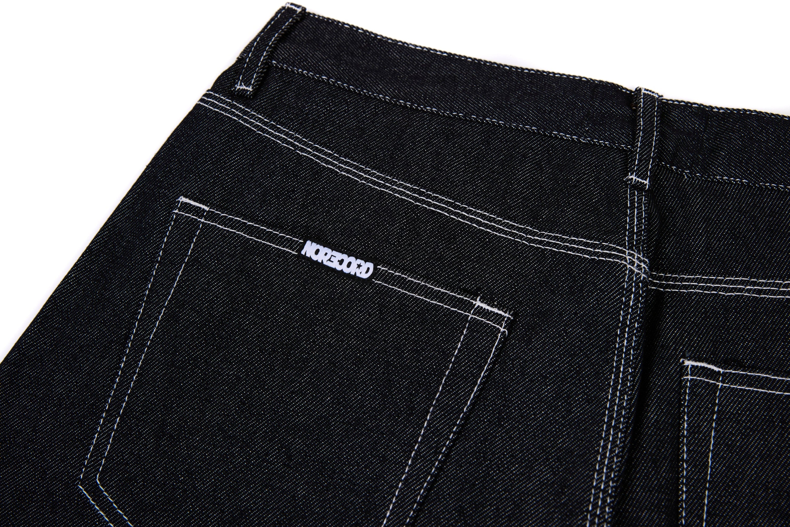 Omirad Heavy Stitch Barrel Denim Jeans | Black Streetwear