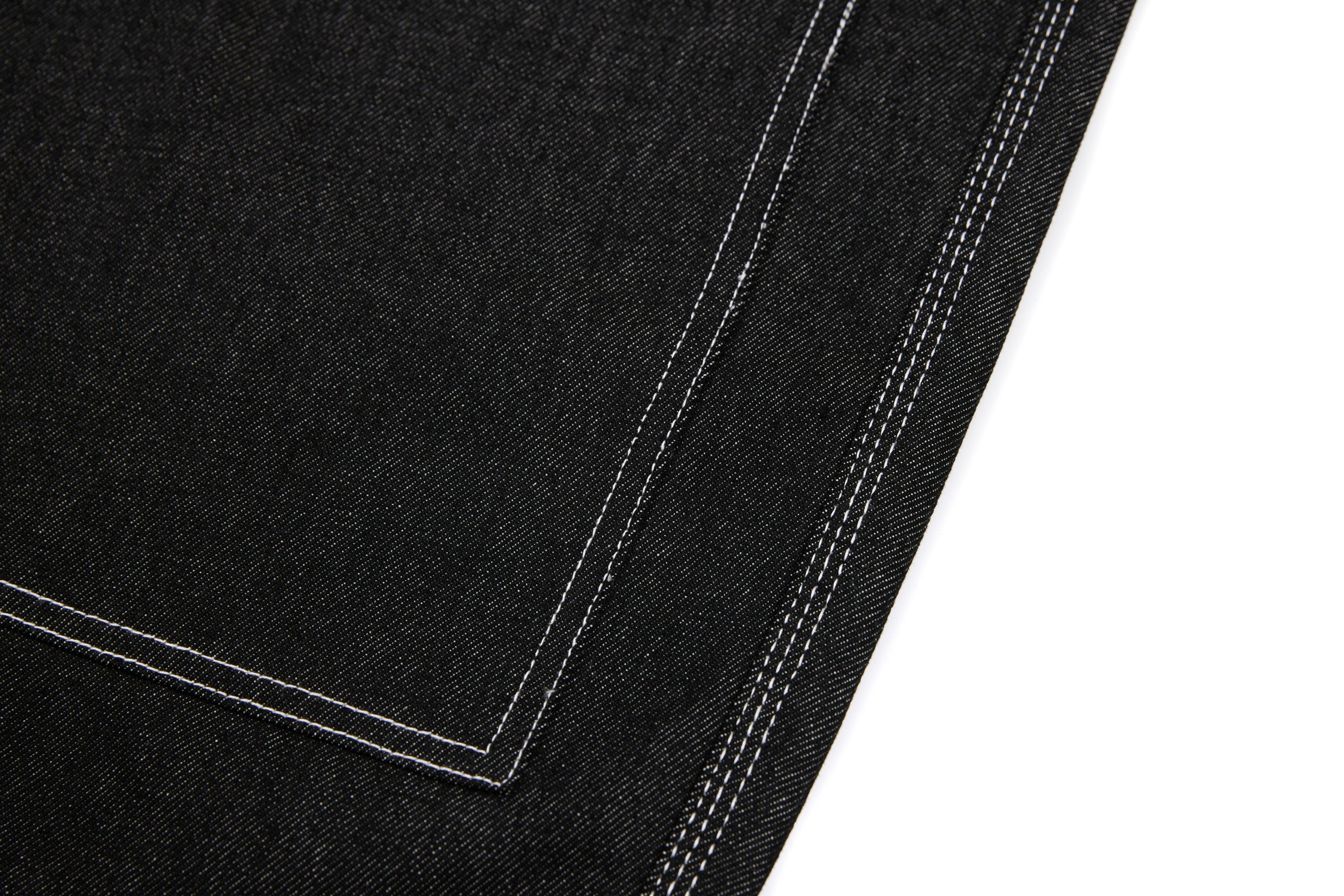 Questionmark Panel-Stitch Wide-Leg Denim Pants | Black