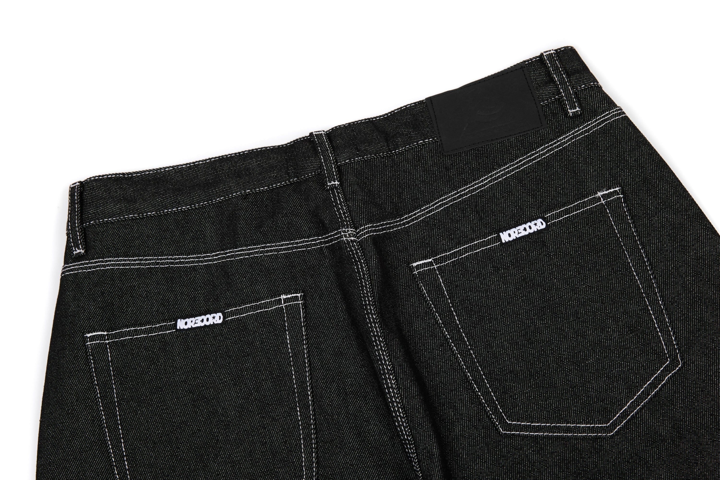 Omirad Heavy Stitch Barrel Leg Jeans | Black Denim