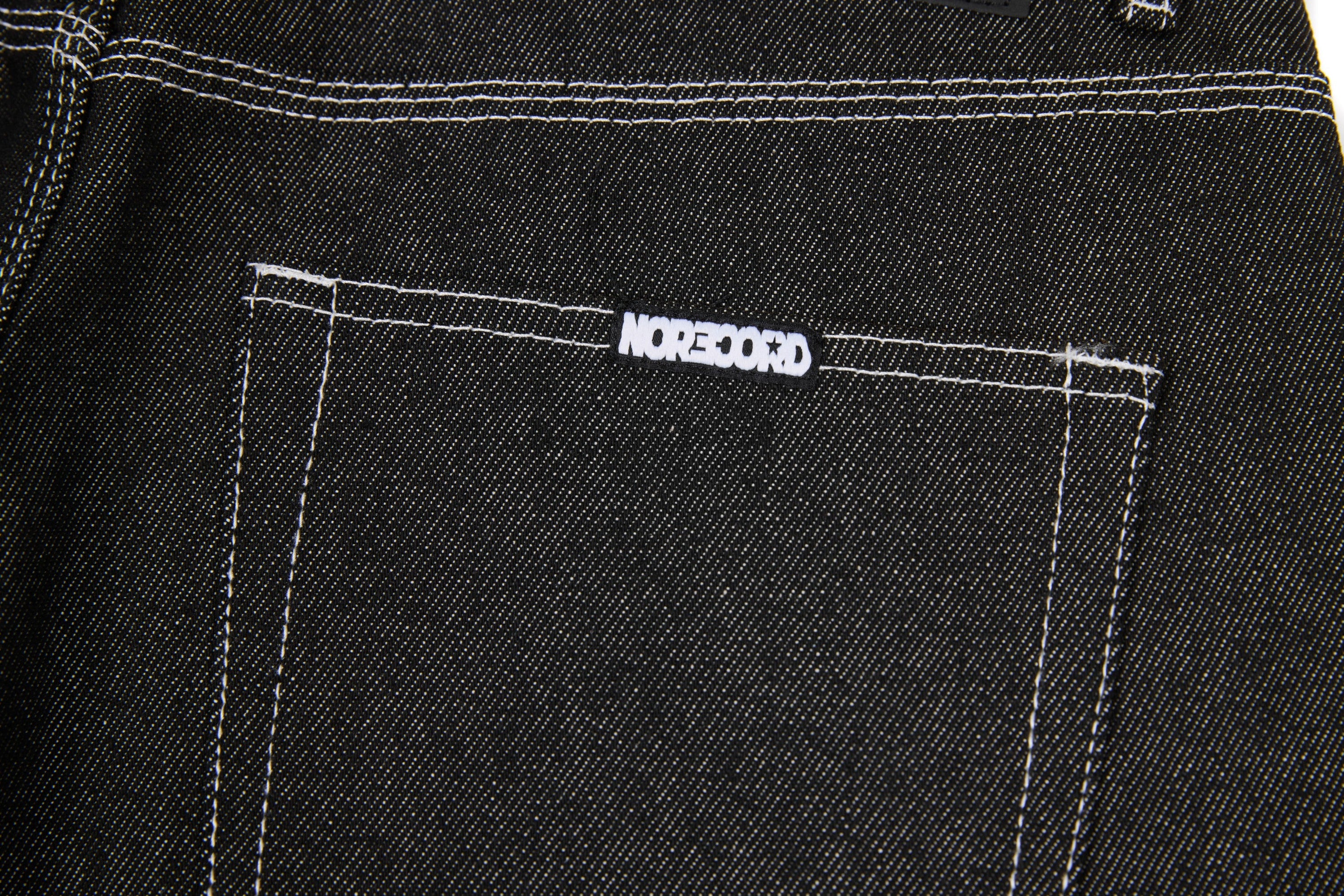 Omirad Heavy Stitch Barrel Leg Jeans | Black Denim