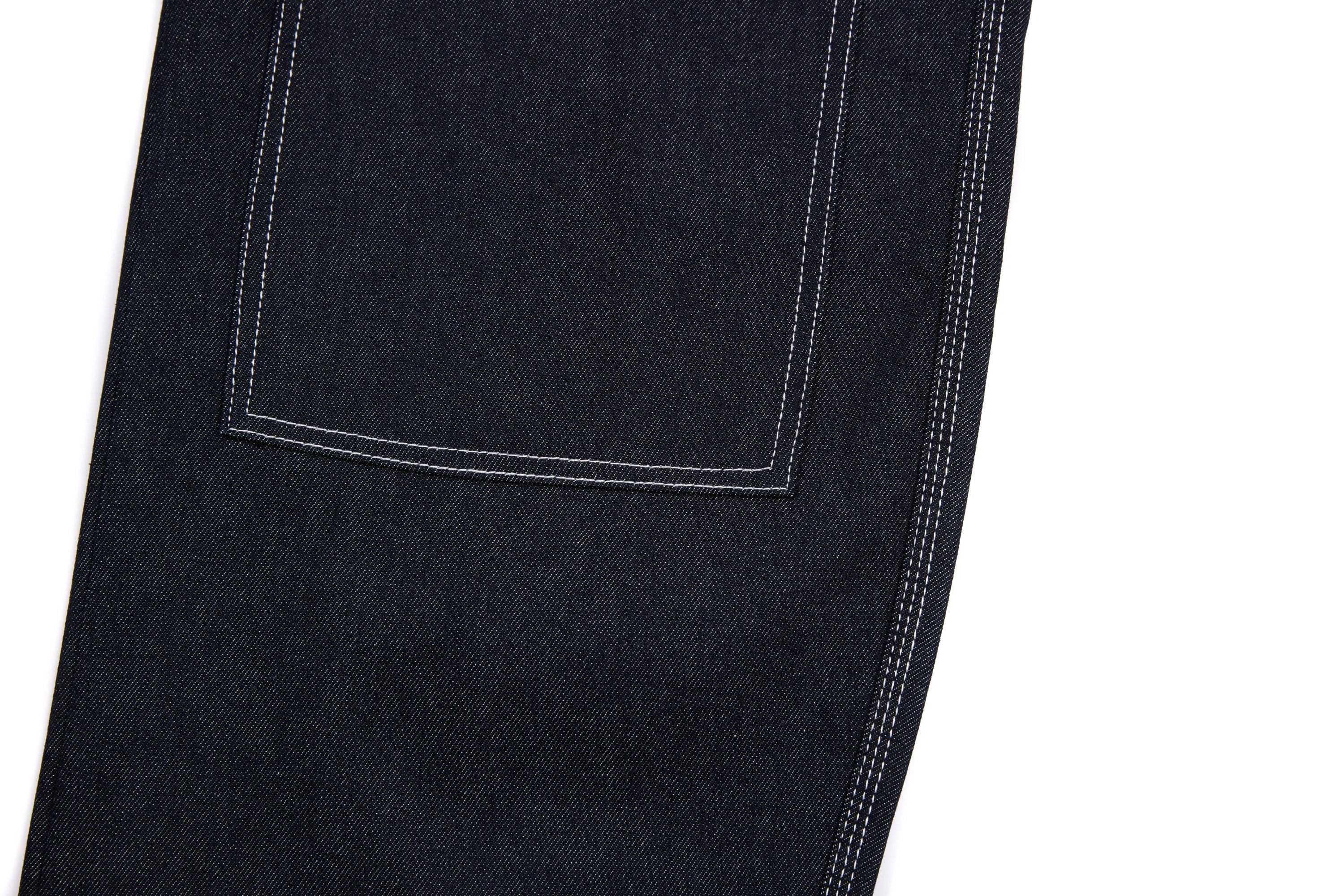 Wide-Leg Panel-Stitch Denim Pants | Contrast Stitch Jeans