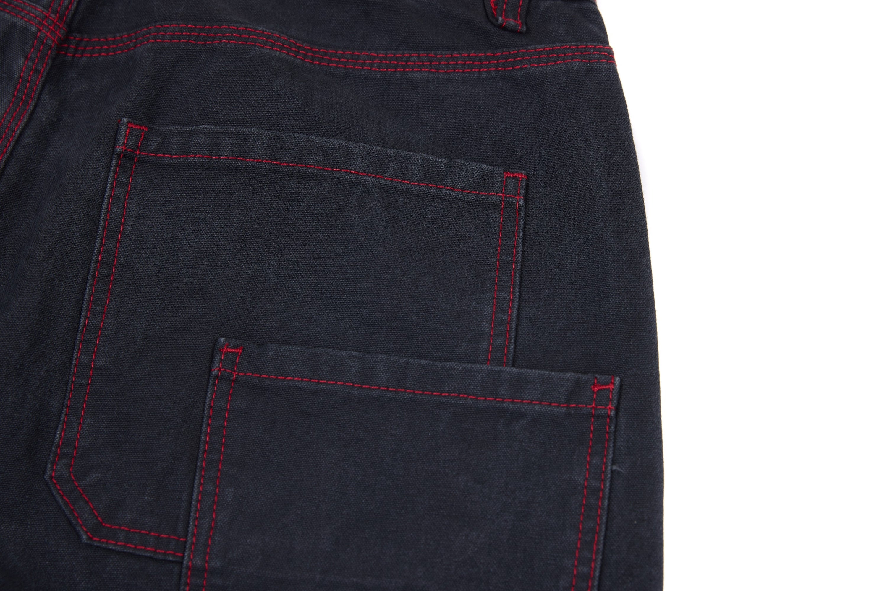 Barrel Leg Denim Pants with Red Contrast Stitching | Omirad