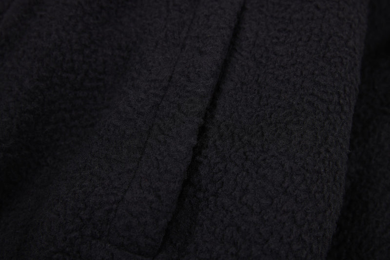 SES Oversized Fleece Track Jacket | Black with Stripe Sleeves