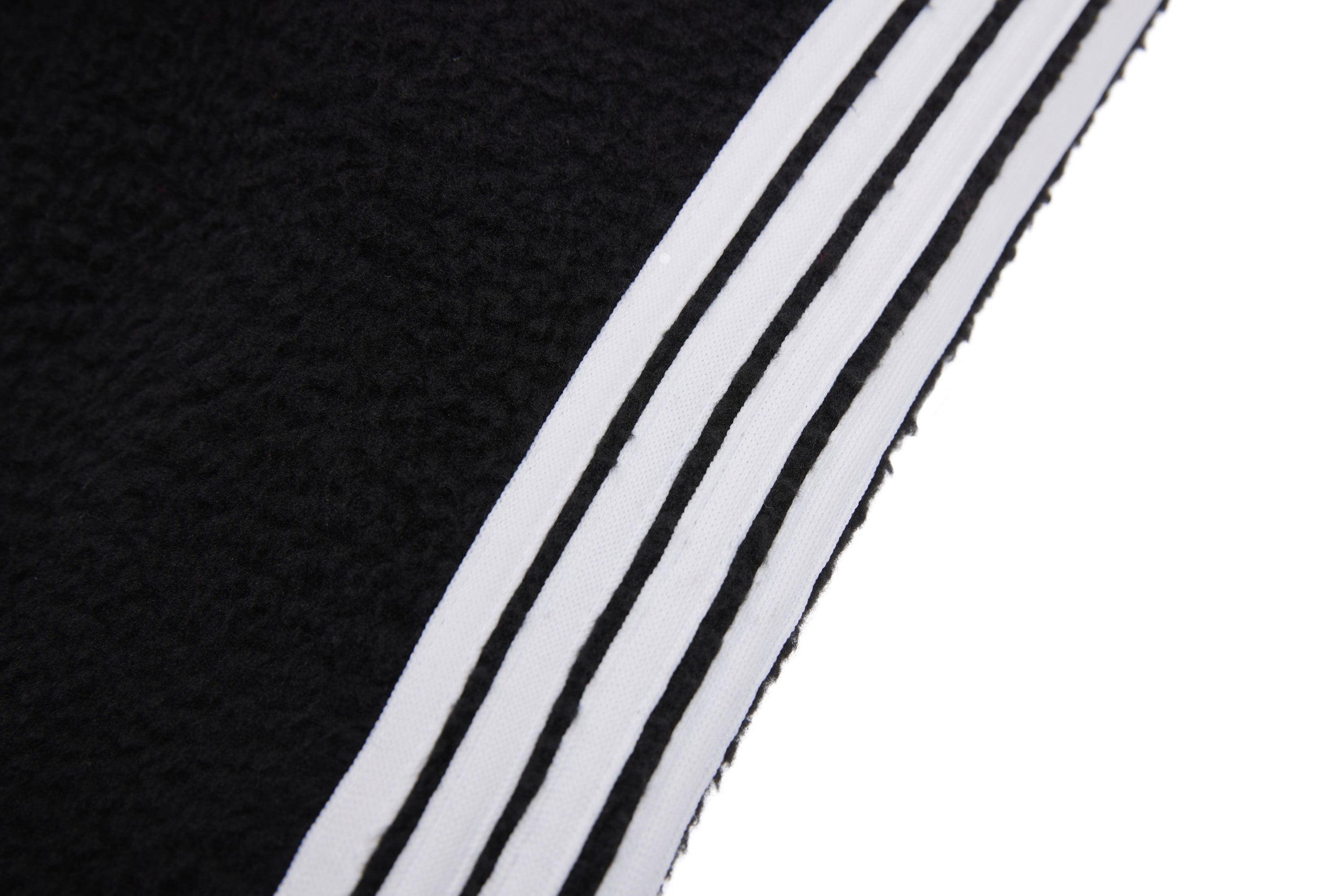 SES Oversized Fleece Track Jacket | Black with Stripe Sleeves