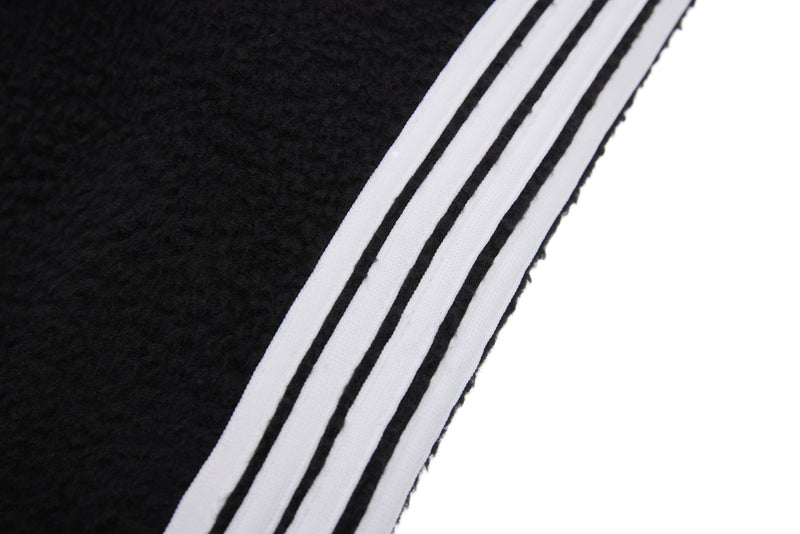 SES Oversized Fleece Track Jacket | Black with Stripe Sleeves