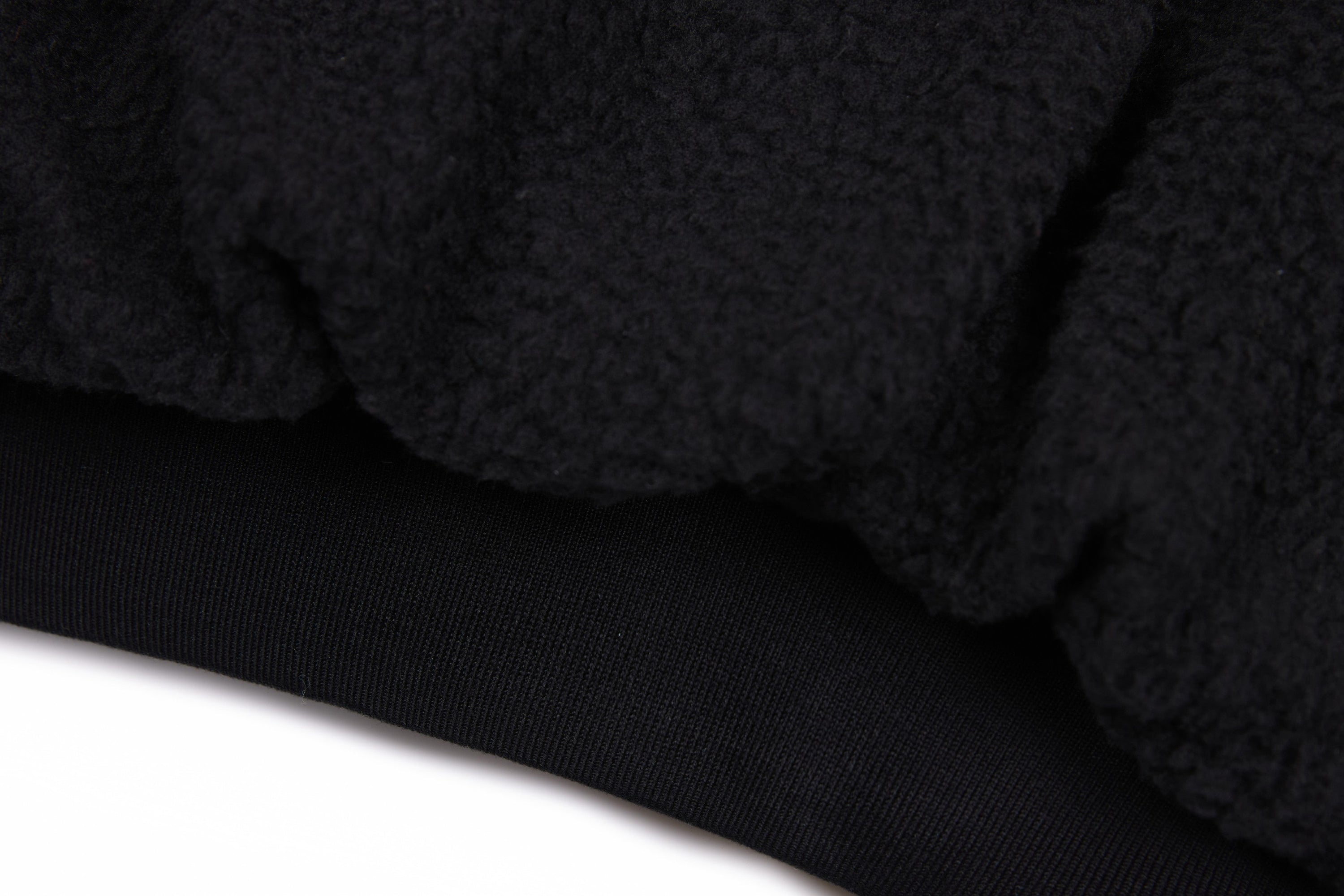 SES Oversized Fleece Track Jacket | Black with Stripe Sleeves