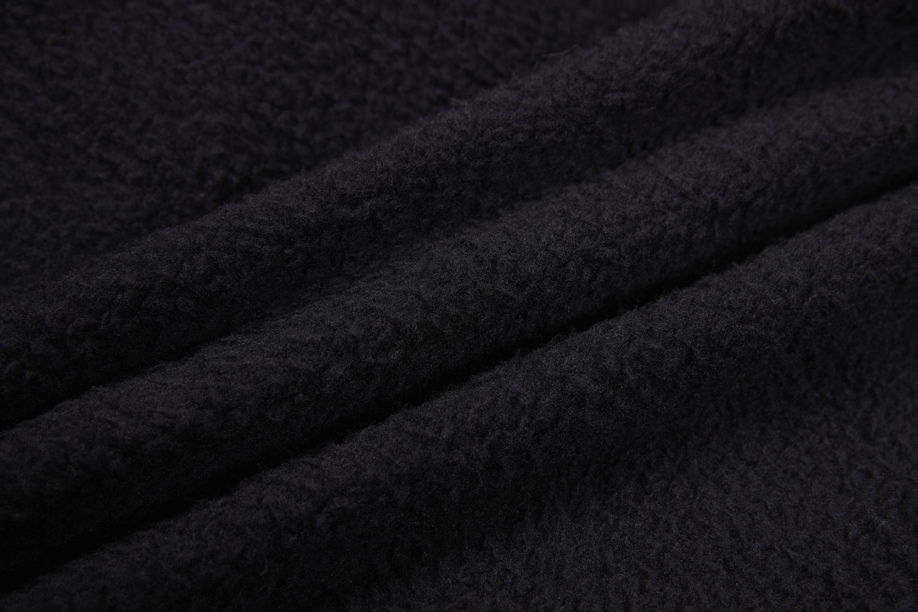 SES Oversized Fleece Track Jacket | Black with Stripe Sleeves