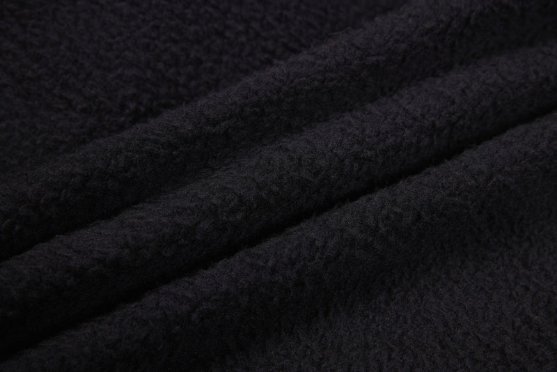 SES Oversized Fleece Track Jacket | Black with Stripe Sleeves