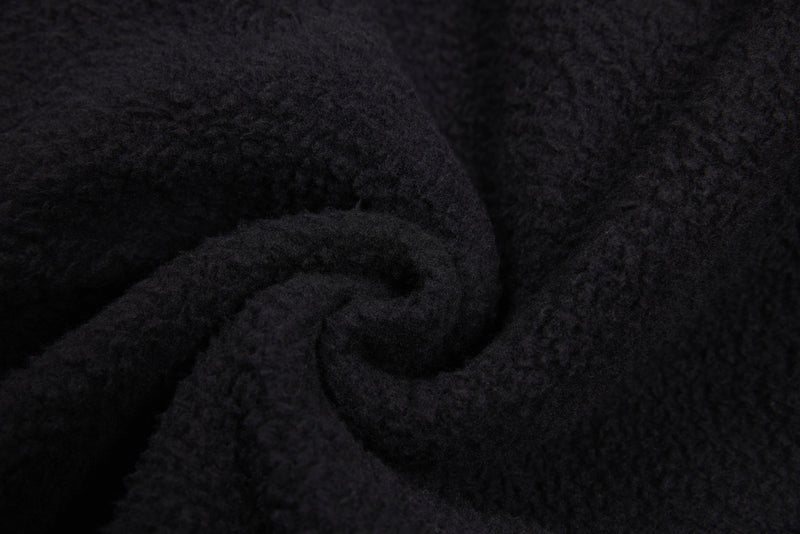 SES Oversized Fleece Track Jacket | Black with Stripe Sleeves
