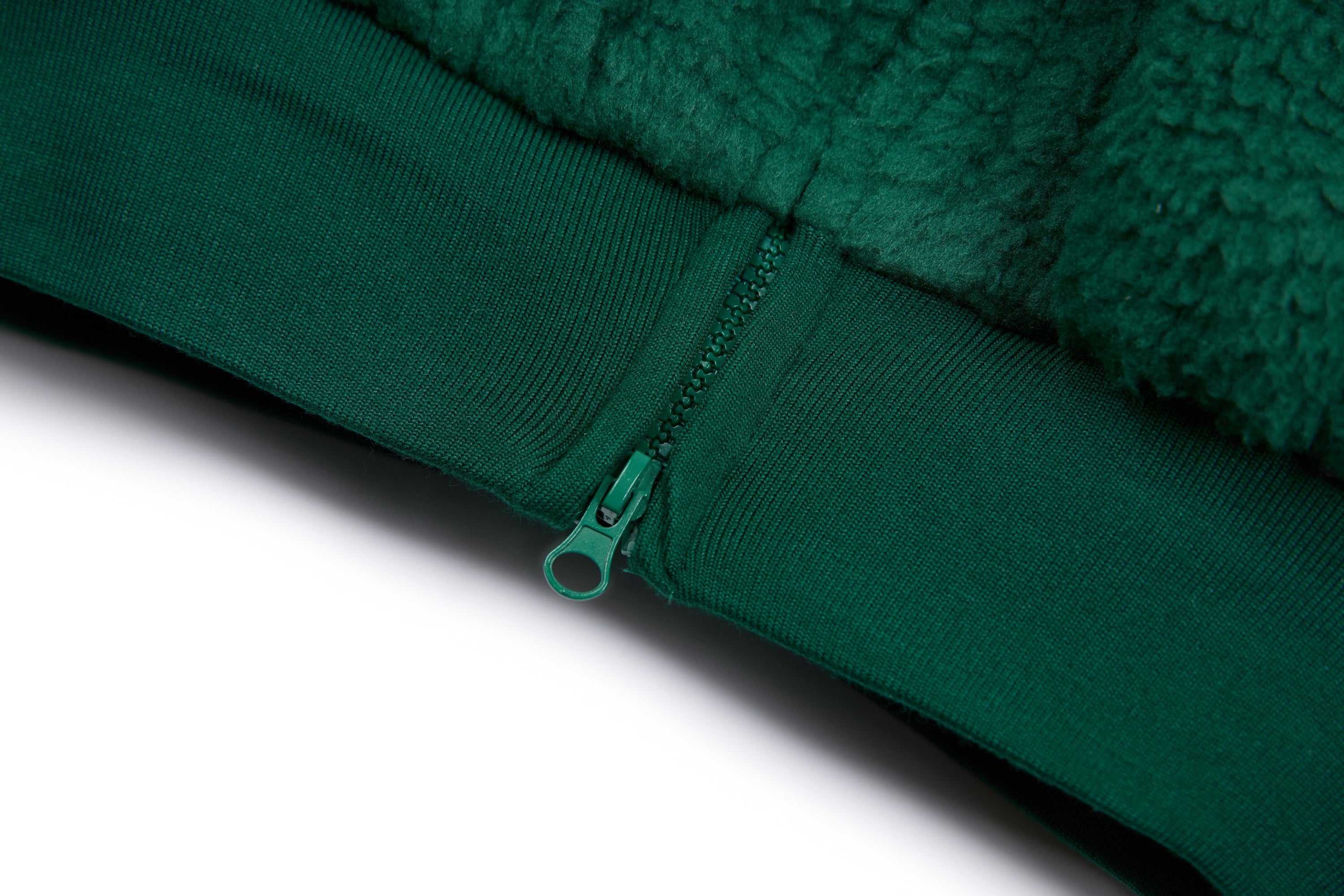 Oversized Sherpa Fleece Track Jacket with Stripe Sleeves